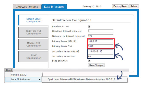 Configure Ethernet Gateway