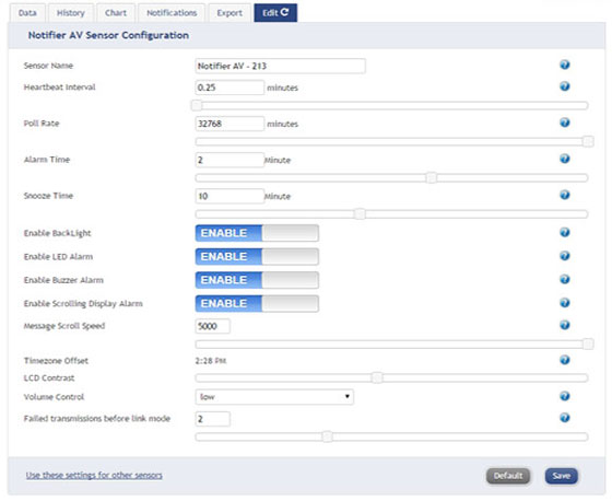 Local Alert settings and configuration