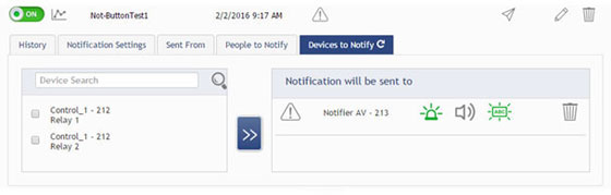 Sending notifications to the local alert device