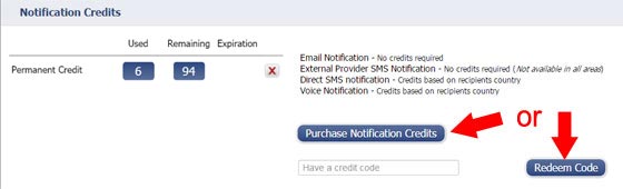 Purchase Notification Credits in iMonnit