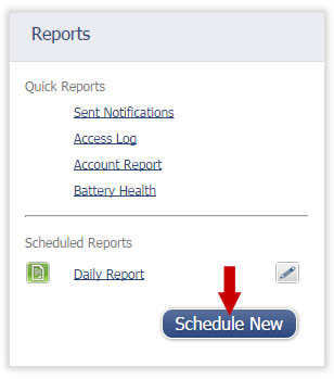 iMonnit Scheduled Reports - Schedule New Button