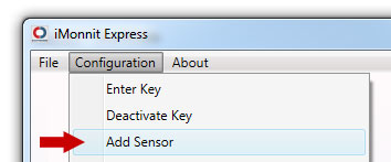 Add sensor to iMonnit Express