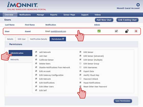 Setting Administrative Permissions in iMonnit Premiere