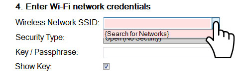 Enter Wi-Fi Network Credentials